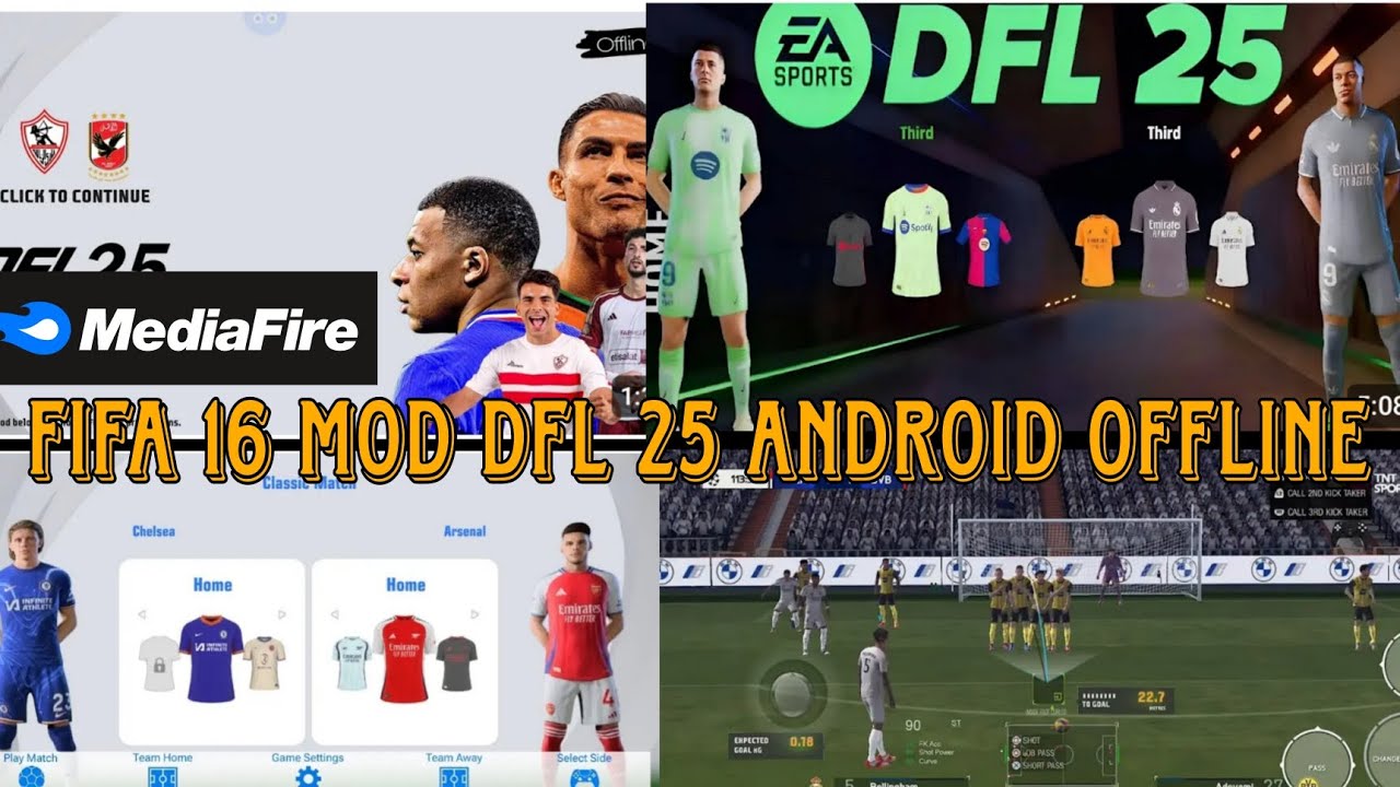 DFL 2025 Mod FIFA 16 Apk OBB DATA Download (career Mode) 